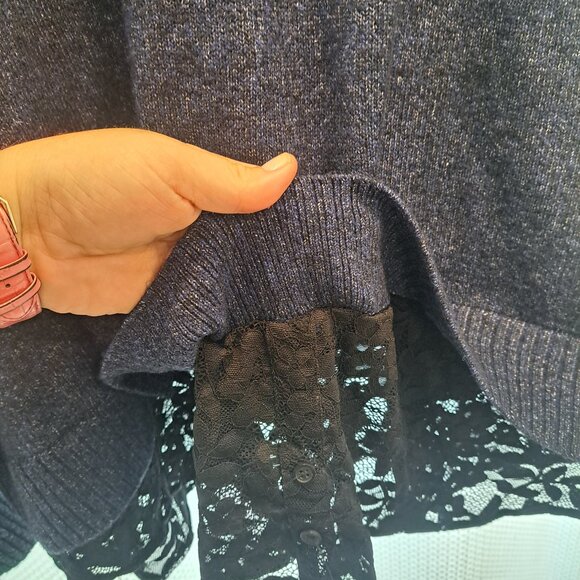 NWOT Torrid Vegan Cashmere Pullover 2-Fer Sweater Blue Size 3 - Picture 11 of 11